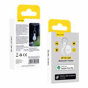 Balts Blavec BTG-02 Bluetooth priekšmetu izsekotājs ar atslēgu gredzenu Apple un Android ierīcēm (BTBTG02-KW)
