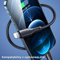 USAMS Kabelis U68 lightning 2A Fast Charge 1m melns SJ500USB01 (US-SJ500)