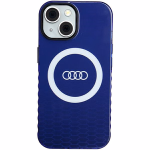 Audi IML Magnētiskais apvalks viedtālrunim iPhone 15/14/13 ar lielu logotipu - zils