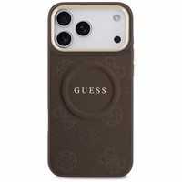 Guess Peony Hot Stamp Magnētiskais viedtālruņa apvalks iPhone 17 Pro Max - brūns