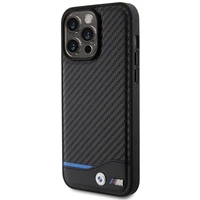 BMW Ādas Carbon viedtālruņa apvalks iPhone 15 Pro Max - melns
