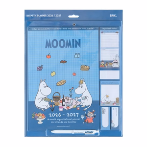 Moomins magnētisks mēneša kalendārs un plānotājs, 2026/2027, 30 × 34 cm