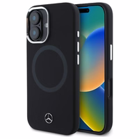 Mercedes MEHMP16S23SUTTK iPhone 16 6.1" melns/melns cietais apvalks Silikona Tonālais Logotips MagSafe
