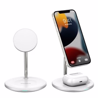 Bezvadu lādētājs Choetech T581-F ar statīvu (balts)