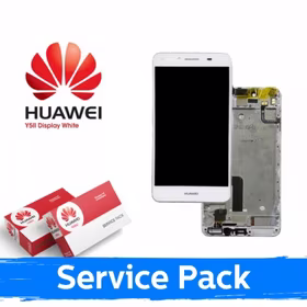 LCD Displejs Saderīgs ar Huawei Y5-II Balts Ar Frame (Service Pack)