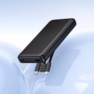 Borofone Portatīvais lādētājs BJ79 Clever - USB - ar Type C un Lightning kabeliem melns