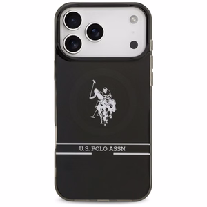 US Polo DH and Bottom Stripe Logo MagSafe Case for iPhone 17 Pro Max - Black