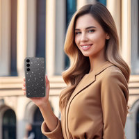 Kristāla mirdzošs viedtālruņa apvalks Samsung Galaxy A25 5G sudraba