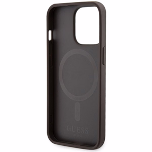 Guess GUHMP13XP4RPSW iPhone 13 Pro Max 6.7" brūns/brūns cietais apvalks 4G Printed Stripes MagSafe