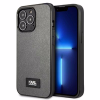 Karl Lagerfeld Saffiano plāksnes viedtālruņa apvalks iPhone 13 Pro / 13 6.1" - sudraba
