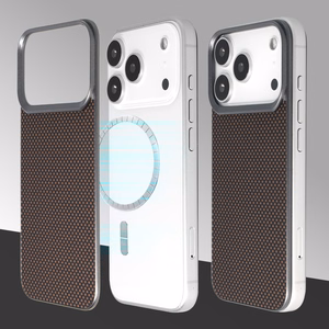 Liavec Carbon Layer Magsafe Aramid Fiber maciņš priekš Iphone 17 Pro zeltains