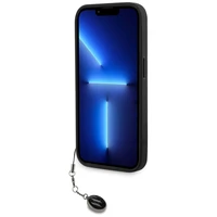 Karl Lagerfeld Saffiano ar rhinestones un šarma viedtālruņa apvalks iPhone 15 Pro Max - melns