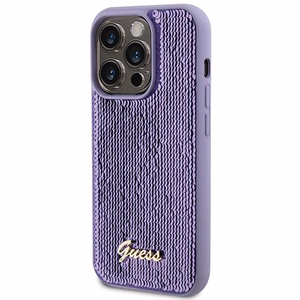 Guess Sequin Script Metal viedtālruņa apvalks iPhone 15 Pro - violeta