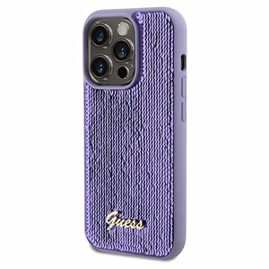 Guess Sequin Script Metal viedtālruņa apvalks iPhone 14 Pro - violeta