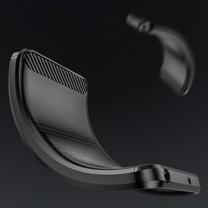 Карбоновый гибкий силиконовый чехол для Xiaomi 14T - чёрный