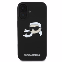 Karl Lagerfeld silikona viedtālruņa apvalks Nauble Heads Print Magnētiskais iPhone 16 Plus - melns
