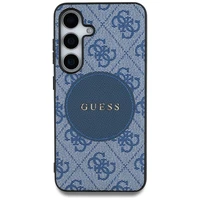 Viedtālruņa apvalks Guess 4G Round Patch Classic Logo MagSafe Samsung Galaxy S25 Plus zils