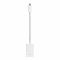 Adapteris OTG USB A (sieviešu) uz Lightning (vīriešu) balts