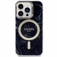 Guess GUHMP14LPCUMAK iPhone 14 Pro 6.1" melns/melns cietais apvalks Marble Magnētiskais