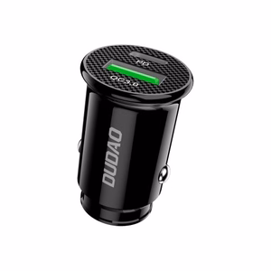 Car Charger Dudao "R3PRO" Black (1xUSB / 1xUSB-C / 18W) + "Type-C / Lightning" cable
