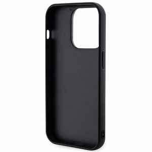 Karl Lagerfeld 3D gumijas spīdīgs logotips viedtālruņa apvalks iPhone 15 Pro - melns