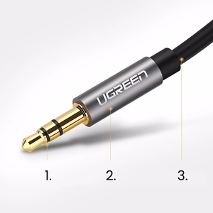 Ugreen AV119 10736 audio kabelis mini jack 3.5mm / mini jack 3.5mm 3m melns