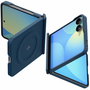 Spigen AirSkin Aramid MagFit MagSafe maciņš modelim Samsung Galaxy Z Flip 8 – tumši zils