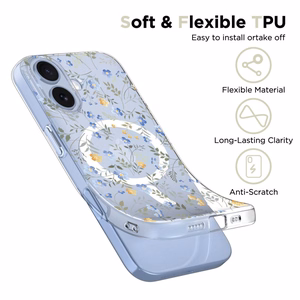 Tech-Protect FlexAir MagSafe viedtālruņa apvalks iPhone 17 - ar margrietiņām un lapām