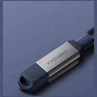 Kabelis Energea Sheath Travel 2w1 USB-C uz USB-C/USB-A 480Mbps 60W 1.2m zils