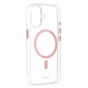 Liavec Spīdīgs Magnētiskais Caurspīdīgs viedtālruņa apvalks Iphone 16 rozā