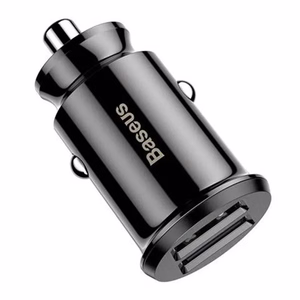 Baseus Grain automašīnas lādētājs 2x USB 5V 3,1A, melns