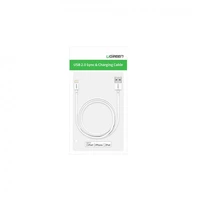 USB kabelis Ugreen US155 MFi USB to Lightning 2.4A 1.0m balts