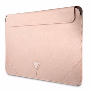 Guess Saffiano Triangle Logo apvalks 16" klēpjdatoram - rozā
