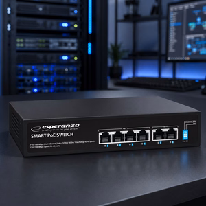 Esperanza ENS105 6 portu PoE komutators 10/100 60W