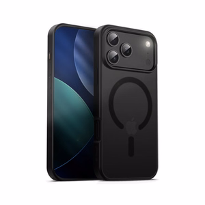 Crong Hybrid Frost MAG Cover MagSafe vāciņš ierīcei iPhone 17 Pro Max, melns