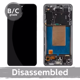 LCD displejs saderīgs ar Samsung S721 S24 FE ar rāmi / Graphite (melns) / (8.5/10 izjaukts)