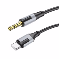 Audio kabelis Borofone BL19 USB-C uz 3,5 mm melns