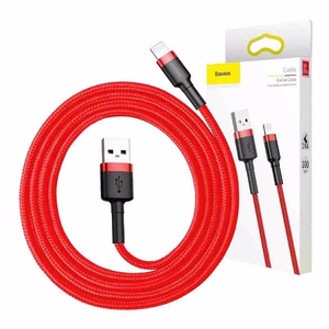 Baseus Cafule USB Lightning kabelis 0,5m 2,4A sarkans