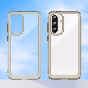 Outer Space viedtālruņa apvalks Samsung Galaxy A56 apvalks ar elastīgu rāmi - daļēji caurspīdīgs, melns