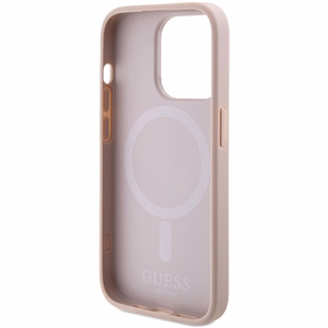 Guess Saffiano Magnētiskais viedtālruņa apvalks iPhone 15 Pro - rozā