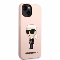 Karl Lagerfeld KLHCP14MSNIKBCP iPhone 14 Plus 6.7" cietais apvalks rozā/rozā Silikona Ikonik
