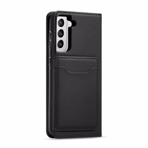 Magnētiskais karšu apvalks Samsung Galaxy S22 + (S22 Plus) maciņš karšu turētājs melns