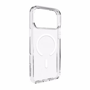 Puro Lite Mag TPU+PC viedtālruņa apvalks saderīgs ar MagSafe iPhone 17 Pro Max - caurspīdīgs ar baltu gredzenu