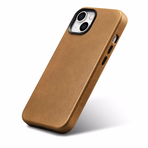 iCarer Oil Wax Premium ādas apvalks iPhone 14 Plus Magnētiskais ādas apvalks ar MagSafe Brūns (WMI14220703-TN)