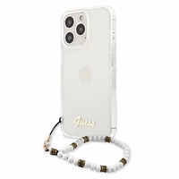 Guess GUHCP13LKPSWH iPhone 13 Pro / 13 6.1" caurspīdīgs cietais apvalks White Pearl