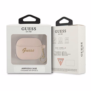 Guess GUA3LSCHSP AirPods 3 чехол розовый/розовый Silicone Charm Heart Collection
