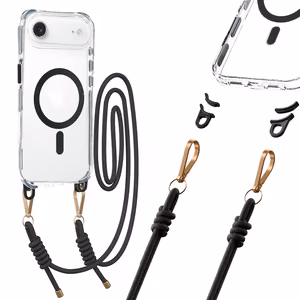 Tel Protect Strap Clear Case for iPhone 17 Air black