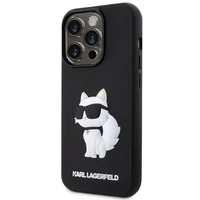 Karl Lagerfeld KLHCP14X3DRKHNK iPhone 14 Pro Max 6.7" melns/melns cietais viedtālruņa apvalks Rubber Choupette 3D