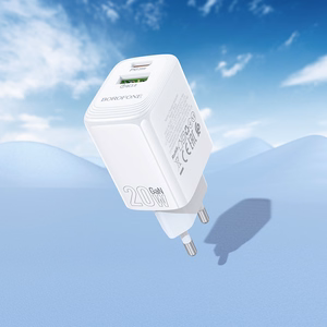 Borofone Lādētājs BN27 USB + Type C - QC 3.0 PD 20W balts