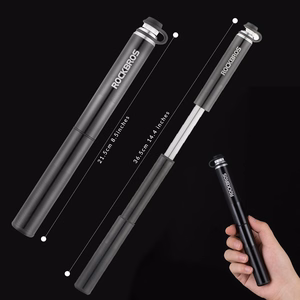 Rockbros JG-PB-004 viegls velosipēda pumpis ar manometru – krāsa: melna